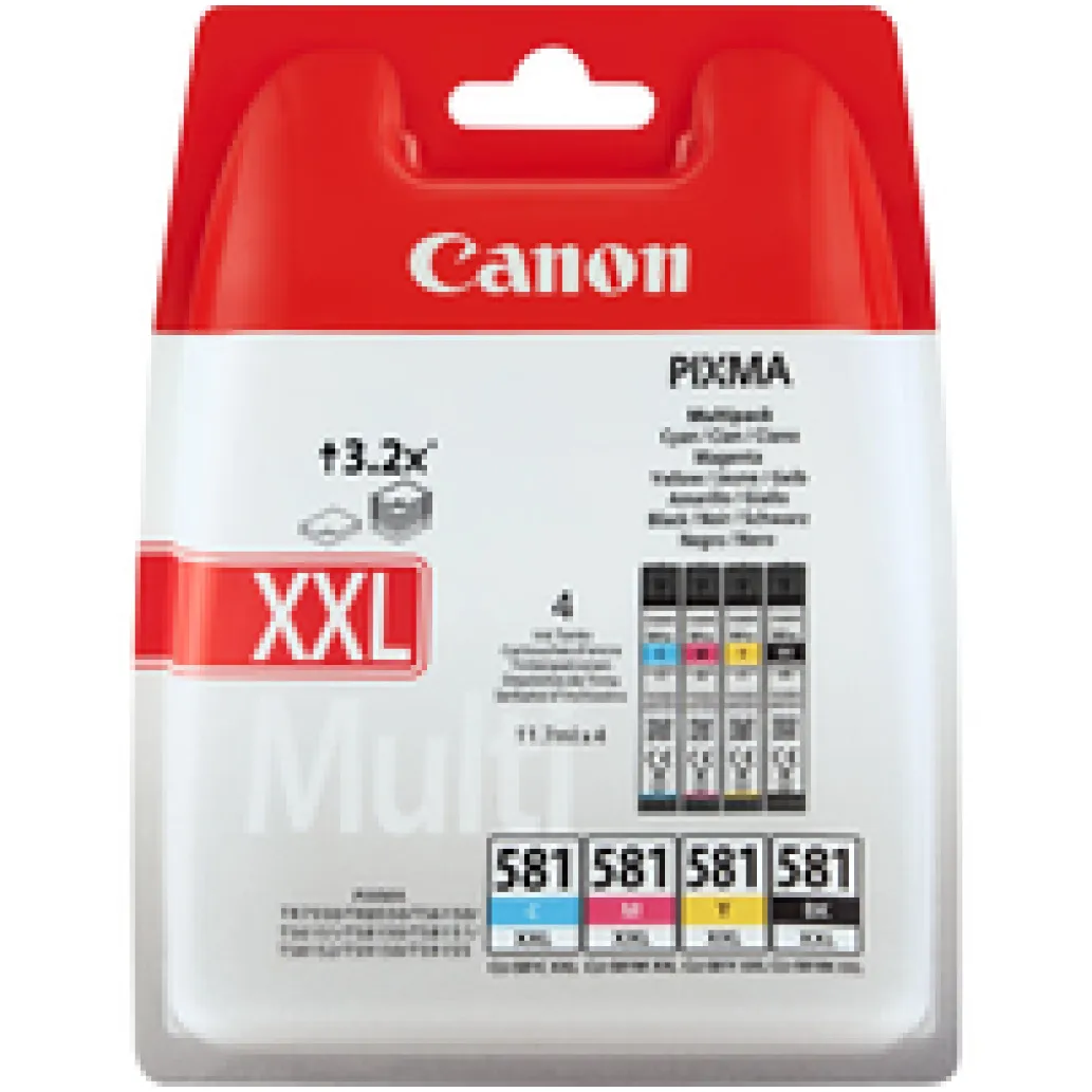 KOMPLET CANON CLI-581 CYAN XXL, MAGENTA XXL, RUMENA XXL, ČRNA XXL za TS705/6350/8350/9550,TR7550/TR8 KOMPLET CANON CLI-581 CYAN XXL, MAGENTA XXL, RUMENA XXL, ČRNA XXL za TS705/6350/8350/9550,TR7550/TR8