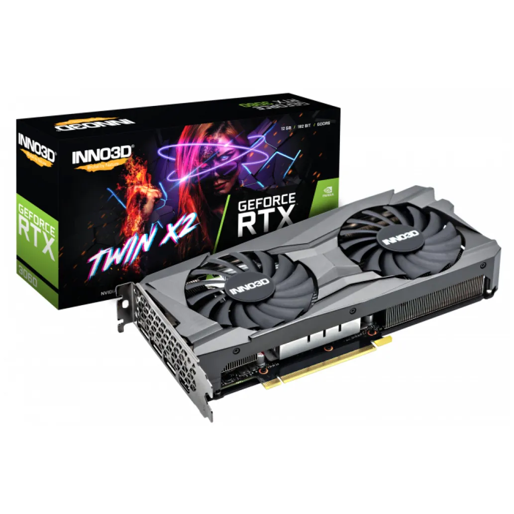 nVidia RTX3060 12GB GDDR6 Inno3D Twin X2 LHR 1777MHz 1xHDMI 3x DisplayPort (N30602-12D6-119032AH) nVidia RTX3060 12GB GDDR6 Inno3D Twin X2 LHR 1777MHz 1xHDMI 3x DisplayPort (N30602-12D6-119032AH)