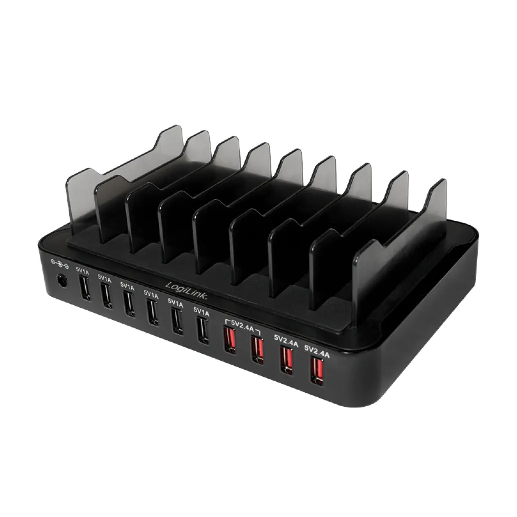 USB polnilna postaja 10x USB 66W Logilink (PA0141) USB polnilna postaja 10x USB 66W Logilink (PA0141)