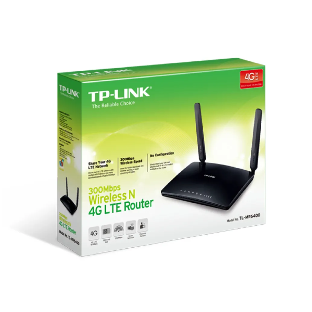 Usmerjevalnik brezžični TP-Link WiFi4 802.11n N300 300Mbit/s 3G/4G 4xLAN 2x antena (TL-MR6400) Usmerjevalnik brezžični TP-Link WiFi4 802.11n N300 300Mbit/s 3G/4G 4xLAN 2x antena (TL-MR6400)