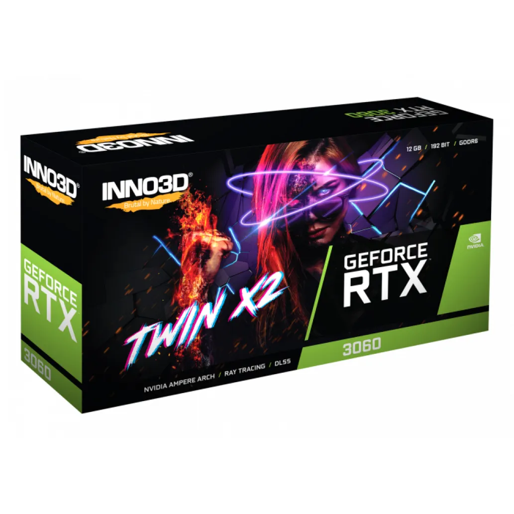 nVidia RTX3060 12GB GDDR6 Inno3D Twin X2 LHR 1777MHz 1xHDMI 3x DisplayPort (N30602-12D6-119032AH) nVidia RTX3060 12GB GDDR6 Inno3D Twin X2 LHR 1777MHz 1xHDMI 3x DisplayPort (N30602-12D6-119032AH)