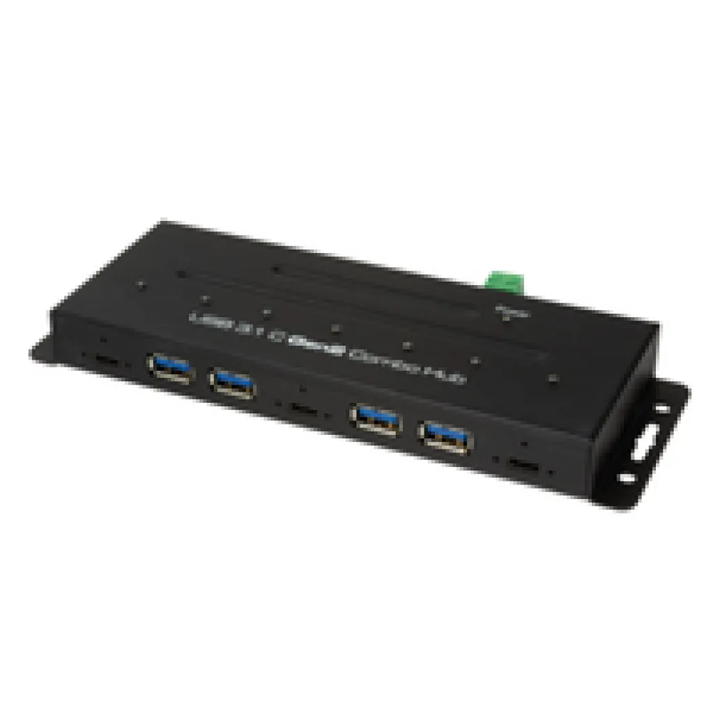 HUB USB-C Industrijski 4xUSB3.0 3xUSB-C LogiLink+ napajalnik črn (UA0319) HUB USB-C Industrijski 4xUSB3.0 3xUSB-C LogiLink+ napajalnik črn (UA0319)