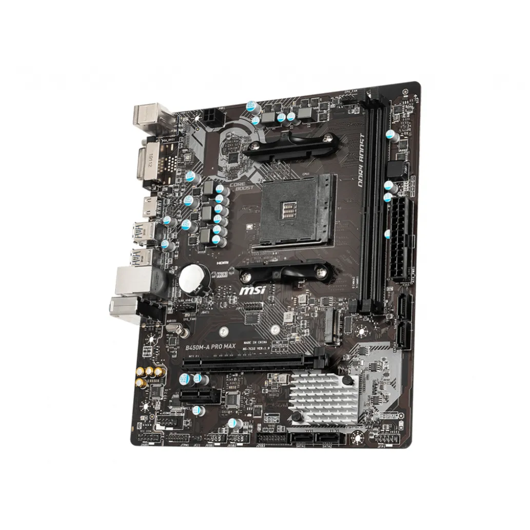 Osnovna plošča AM4 MSI B450M-A PRO MAX microATX DVI-D HDMI (7C52-001R) Osnovna plošča AM4 MSI B450M-A PRO MAX microATX DVI-D HDMI (7C52-001R)