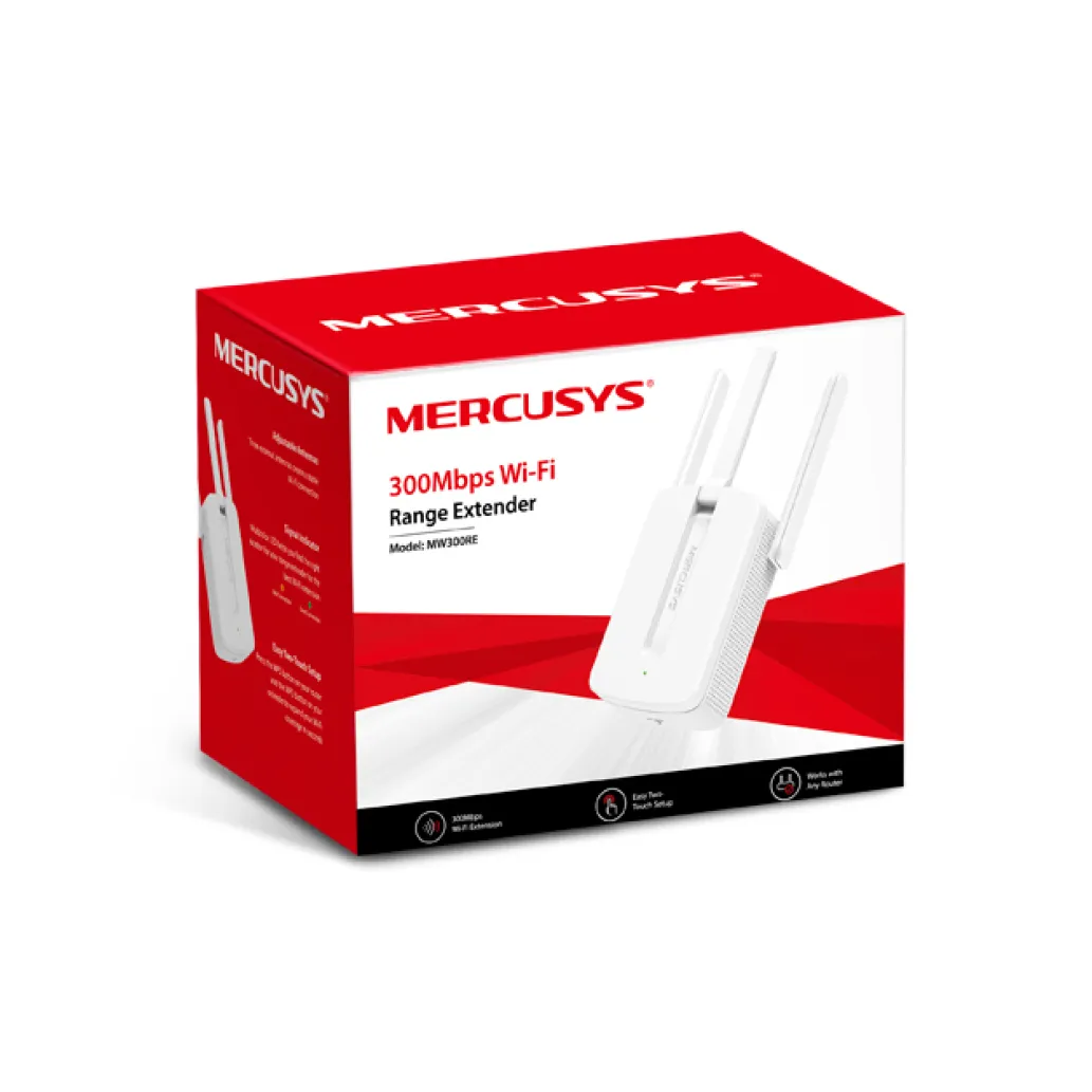 Razširitev brezžičnega omrežja MERCUSYS WiFi4 802.11n N300 300Mbit/s 3x antena (MW300RE) Razširitev brezžičnega omrežja MERCUSYS WiFi4 802.11n N300 300Mbit/s 3x antena (MW300RE)
