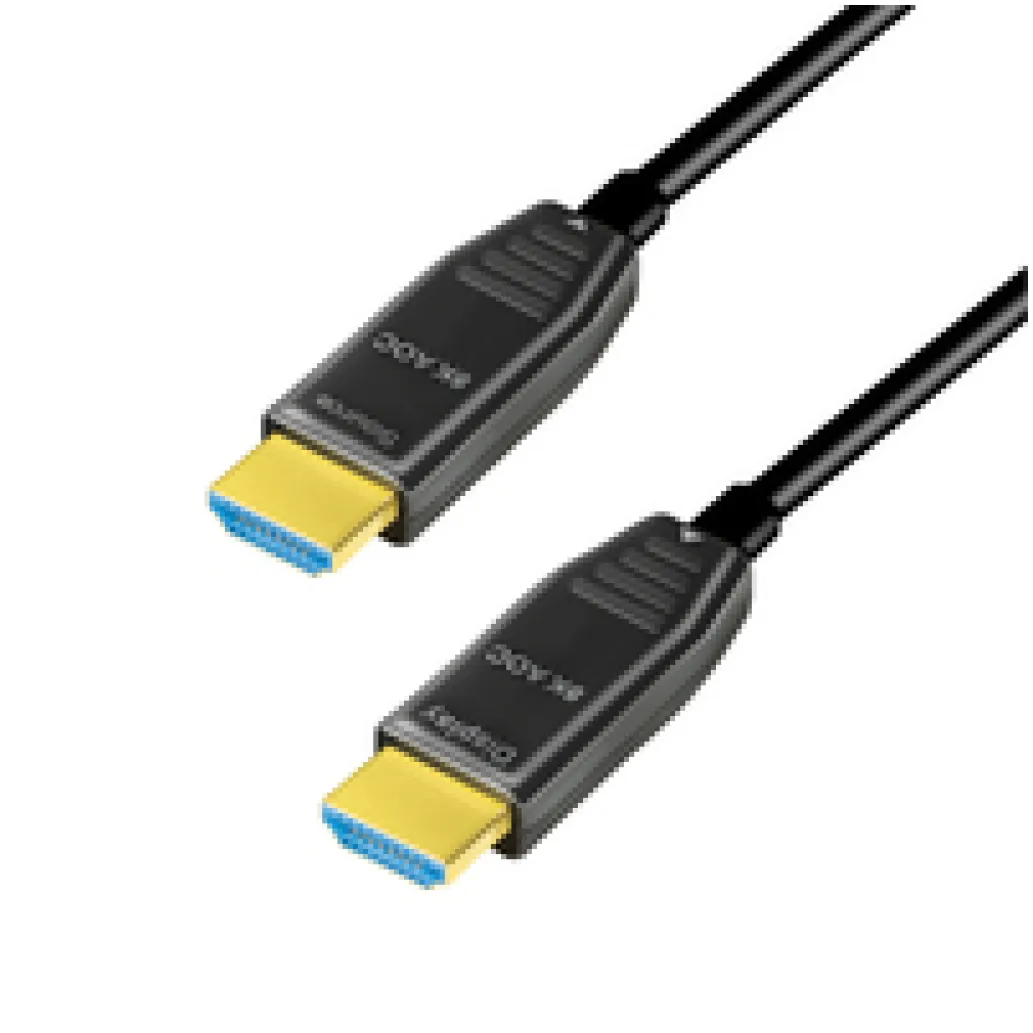 Kabel HDMI(m)=>HDMI(m) v2.1 10,00m 8K/60Hz AOC pozlačeni kontakti optični hibridni črn LogiLink (CHF0111) Kabel HDMI(m)=>HDMI(m) v2.1 10,00m 8K/60Hz AOC pozlačeni kontakti optični hibridni črn LogiLink (CHF0111)