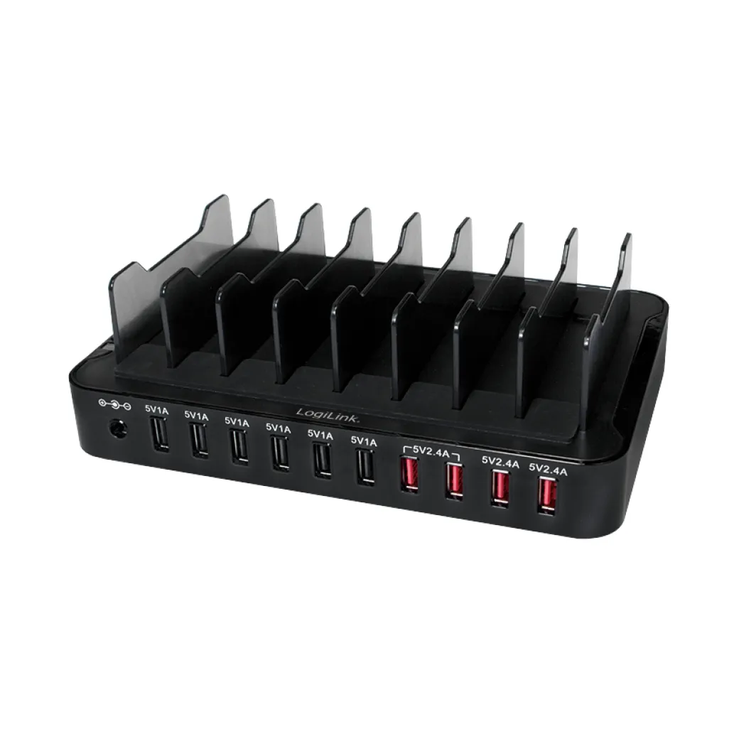USB polnilna postaja 10x USB 66W Logilink (PA0141) USB polnilna postaja 10x USB 66W Logilink (PA0141)