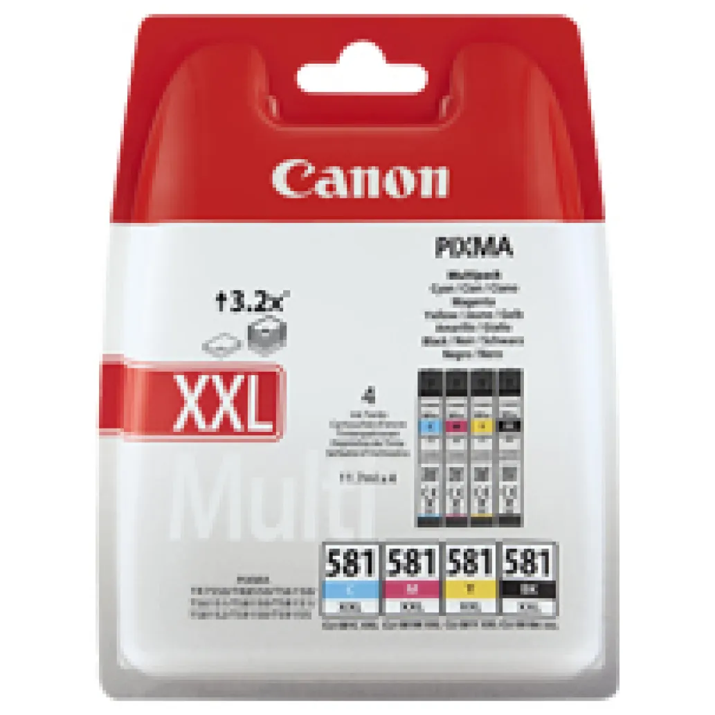 KOMPLET CANON CLI-581 CYAN XXL, MAGENTA XXL, RUMENA XXL, ČRNA XXL za TS705/6350/8350/9550,TR7550/TR8 KOMPLET CANON CLI-581 CYAN XXL, MAGENTA XXL, RUMENA XXL, ČRNA XXL za TS705/6350/8350/9550,TR7550/TR8