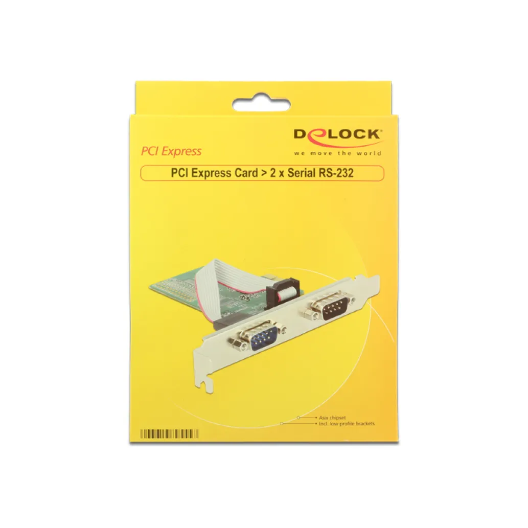 Kontroler PCI-Express => 2x serijski COM port RS232 9pin Delock Kontroler PCI-Express => 2x serijski COM port RS232 9pin Delock
