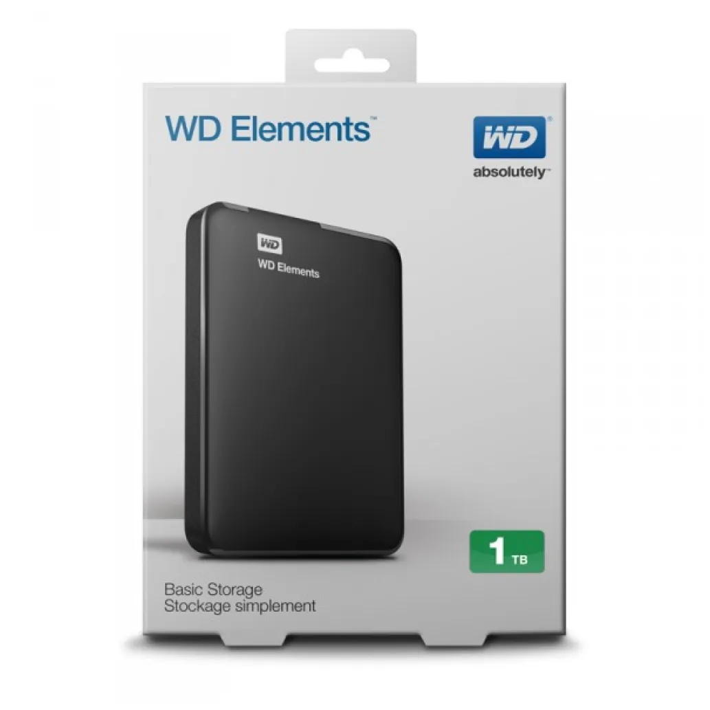 Prenosni disk 6,4cm (2,5") 1TB USB 3.0 WD Elements črn (WDBUZG0010BBK) Prenosni disk 6,4cm (2,5") 1TB USB 3.0 WD Elements črn (WDBUZG0010BBK)