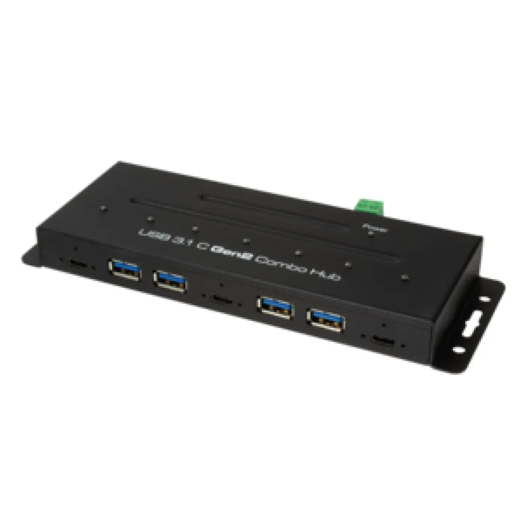 HUB USB-C Industrijski 4xUSB3.0 3xUSB-C LogiLink+ napajalnik črn (UA0319) HUB USB-C Industrijski 4xUSB3.0 3xUSB-C LogiLink+ napajalnik črn (UA0319)
