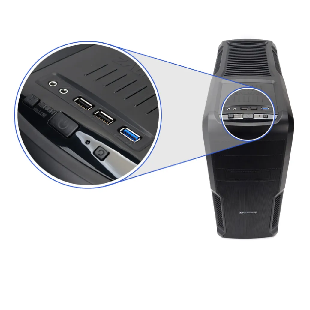 Ohišje Zalman Z3-Plus Midi stolp 1xUSB3.0 črn - Okno Ohišje Zalman Z3-Plus Midi stolp 1xUSB3.0 črn - Okno