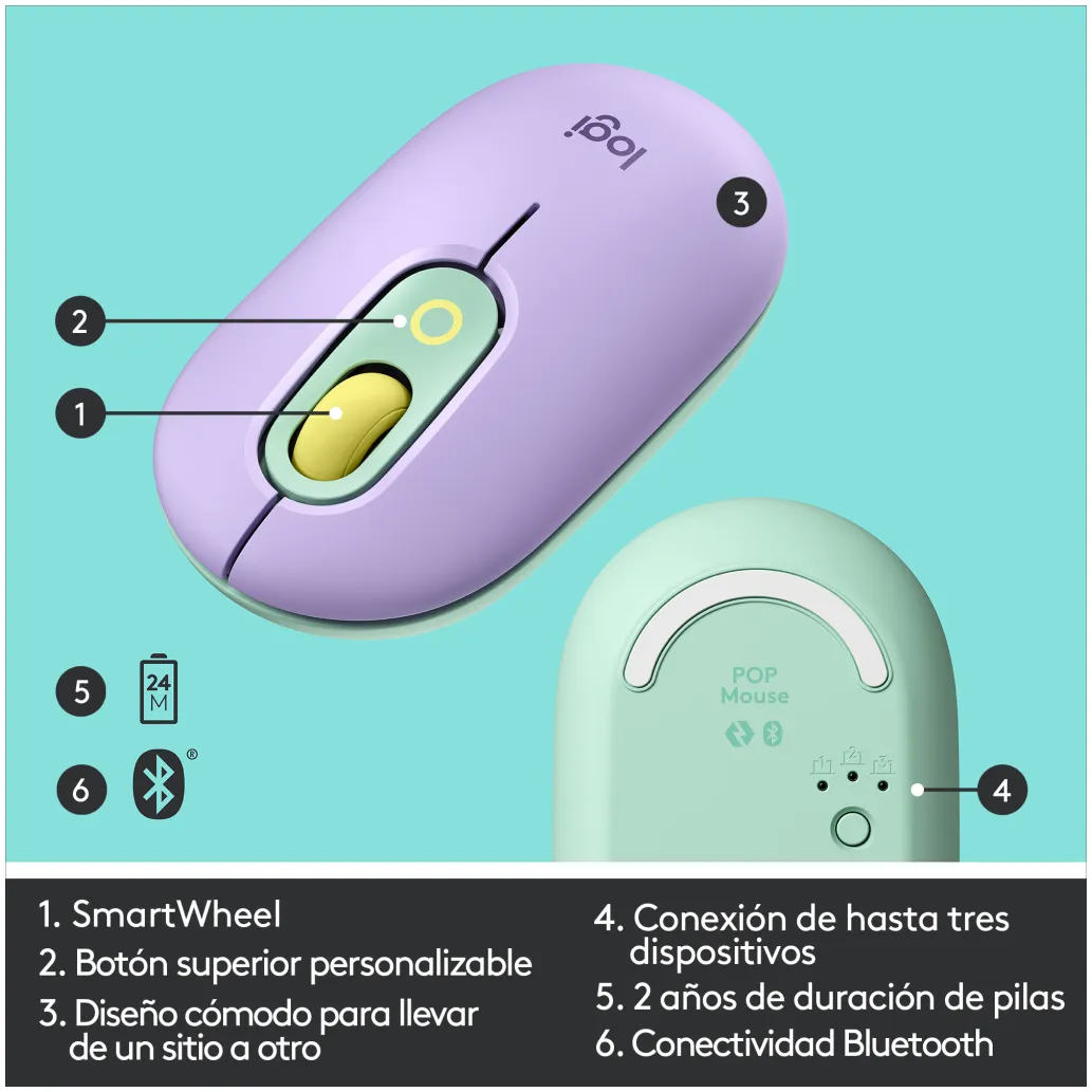 Miš Logitech Brezžična Bluetooth POP Mouse z EMOJI - mint (910-006547) Miš Logitech Brezžična Bluetooth POP Mouse z EMOJI - mint (910-006547)