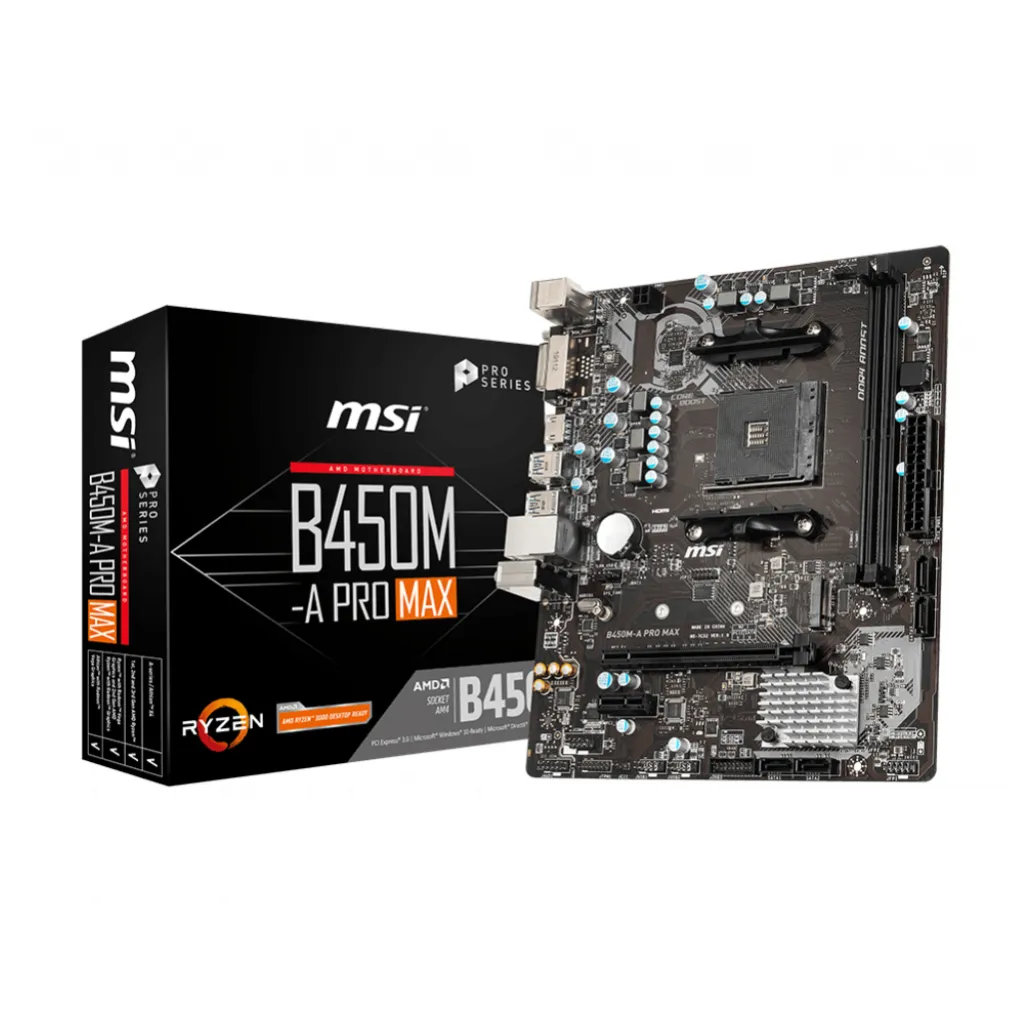 Osnovna plošča AM4 MSI B450M-A PRO MAX microATX DVI-D HDMI (7C52-001R) Osnovna plošča AM4 MSI B450M-A PRO MAX microATX DVI-D HDMI (7C52-001R)