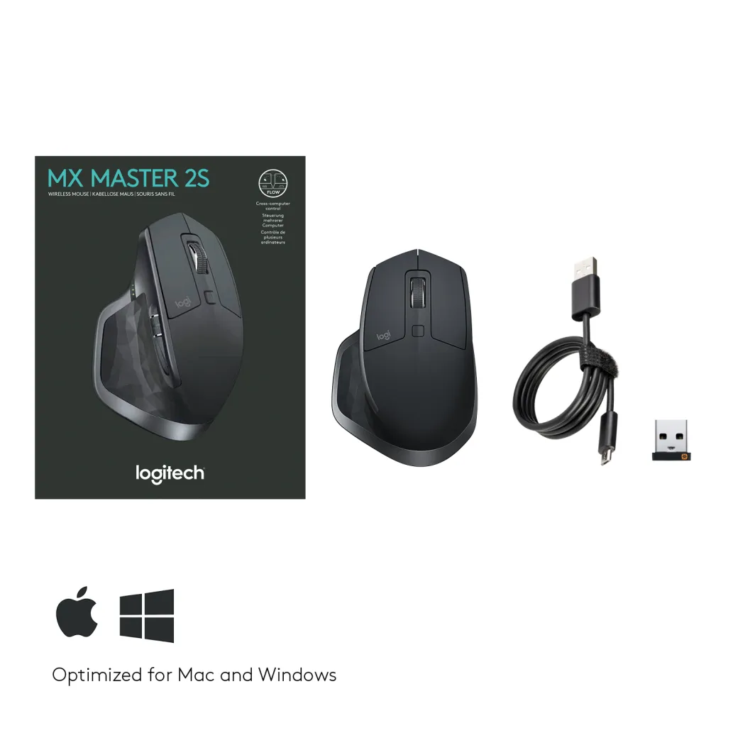 Miš brezžična + Bluetooth Logitech MX Master 2S 4000DPI Unifying polnilna grafitna (910-005139) Miš brezžična + Bluetooth Logitech MX Master 2S 4000DPI Unifying polnilna grafitna (910-005139)