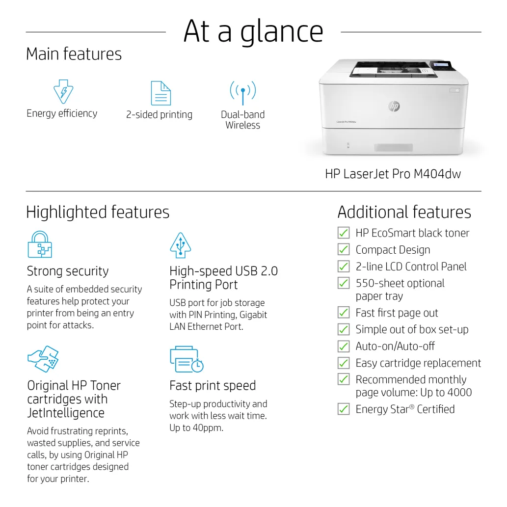Tiskalnik Laserski HP LaserJet M404n A4/Mono/LAN Tiskalnik Laserski HP LaserJet M404n A4/Mono/LAN