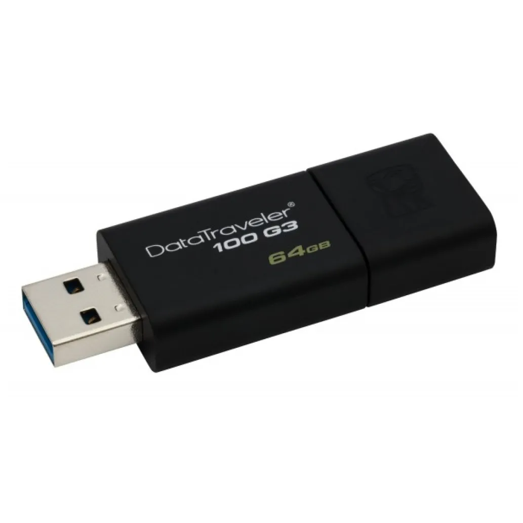 USB disk 64GB USB 3.0 Kingston 100/10MB/s (DT100G3/64GB) -črn USB disk 64GB USB 3.0 Kingston 100/10MB/s (DT100G3/64GB) -črn