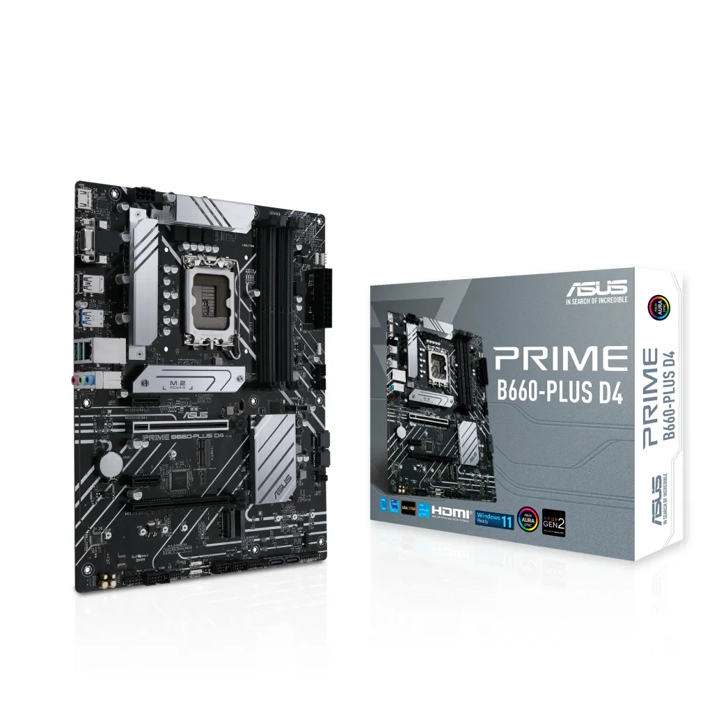Osnovna plošča 1700 Asus PRIME B660-PLUS D4 ATX 1xVGA 1xHDMI 2.1 1xDisplayPort 1.4 Osnovna plošča 1700 Asus PRIME B660-PLUS D4 ATX 1xVGA 1xHDMI 2.1 1xDisplayPort 1.4