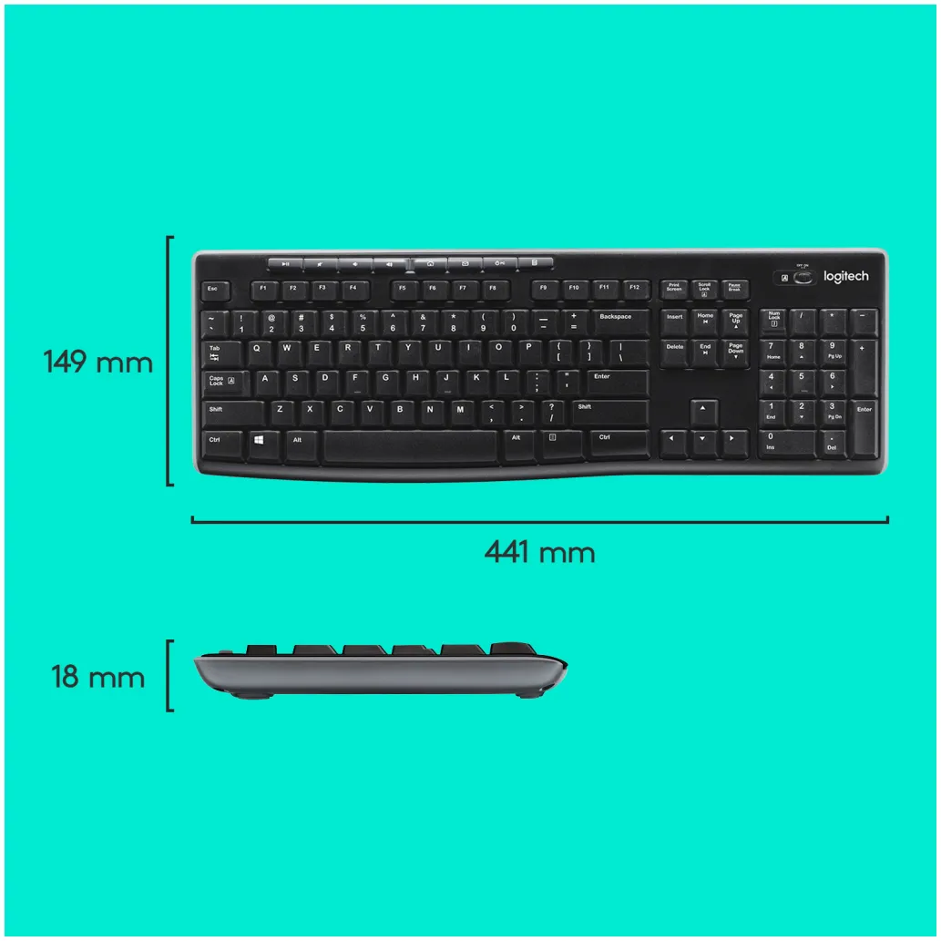 Tipkovnica in miš Logitech brezžična desktop MK270 UK veliki Enter (920-004509) Tipkovnica in miš Logitech brezžična desktop MK270 UK veliki Enter (920-004509)