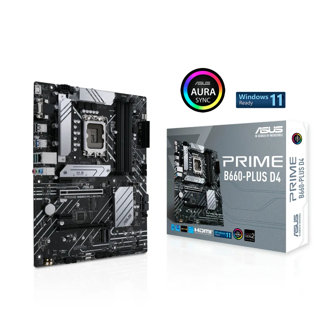 Osnovna plošča 1700 Asus PRIME B660-PLUS D4 ATX 1xVGA 1xHDMI 2.1 1xDisplayPort 1.4 Osnovna plošča 1700 Asus PRIME B660-PLUS D4 ATX 1xVGA 1xHDMI 2.1 1xDisplayPort 1.4