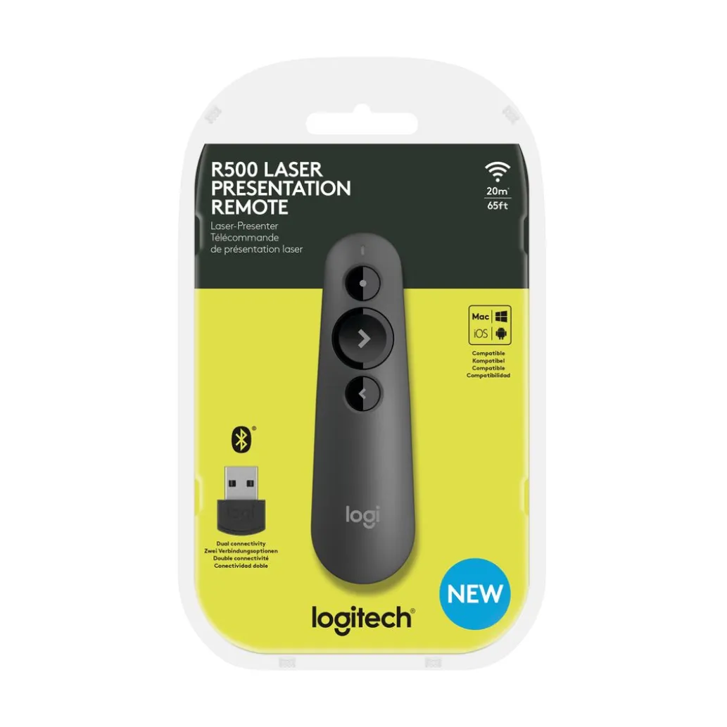 Presenter Logitech Brezžični R500 USB rdeči laser (910-005386) Presenter Logitech Brezžični R500 USB rdeči laser (910-005386)