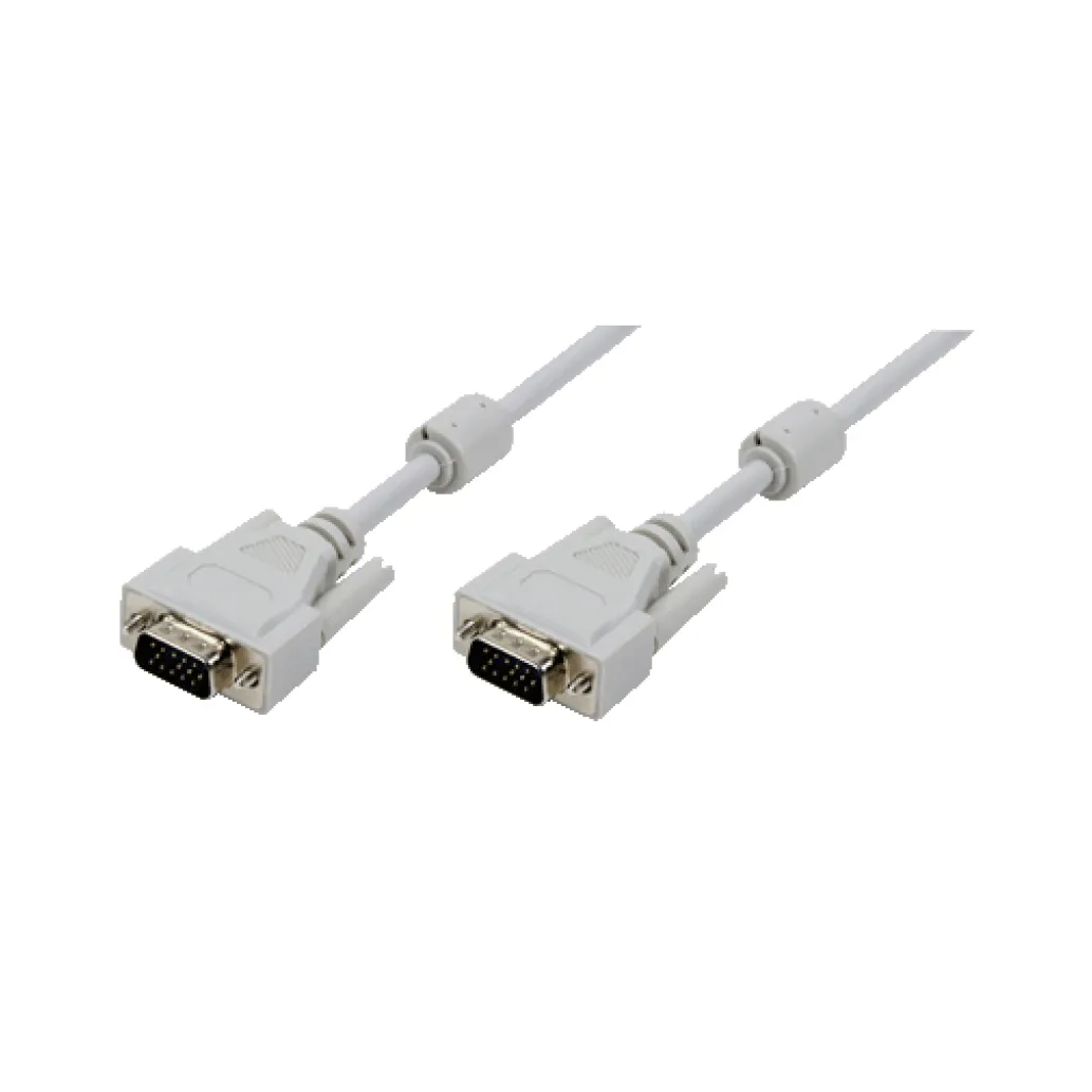 KABEL VGA D-SUB15 M-M 1,8m LogiLink 2x feritno jedro zaščiten siv (CV0034) KABEL VGA D-SUB15 M-M 1,8m LogiLink 2x feritno jedro zaščiten siv (CV0034)
