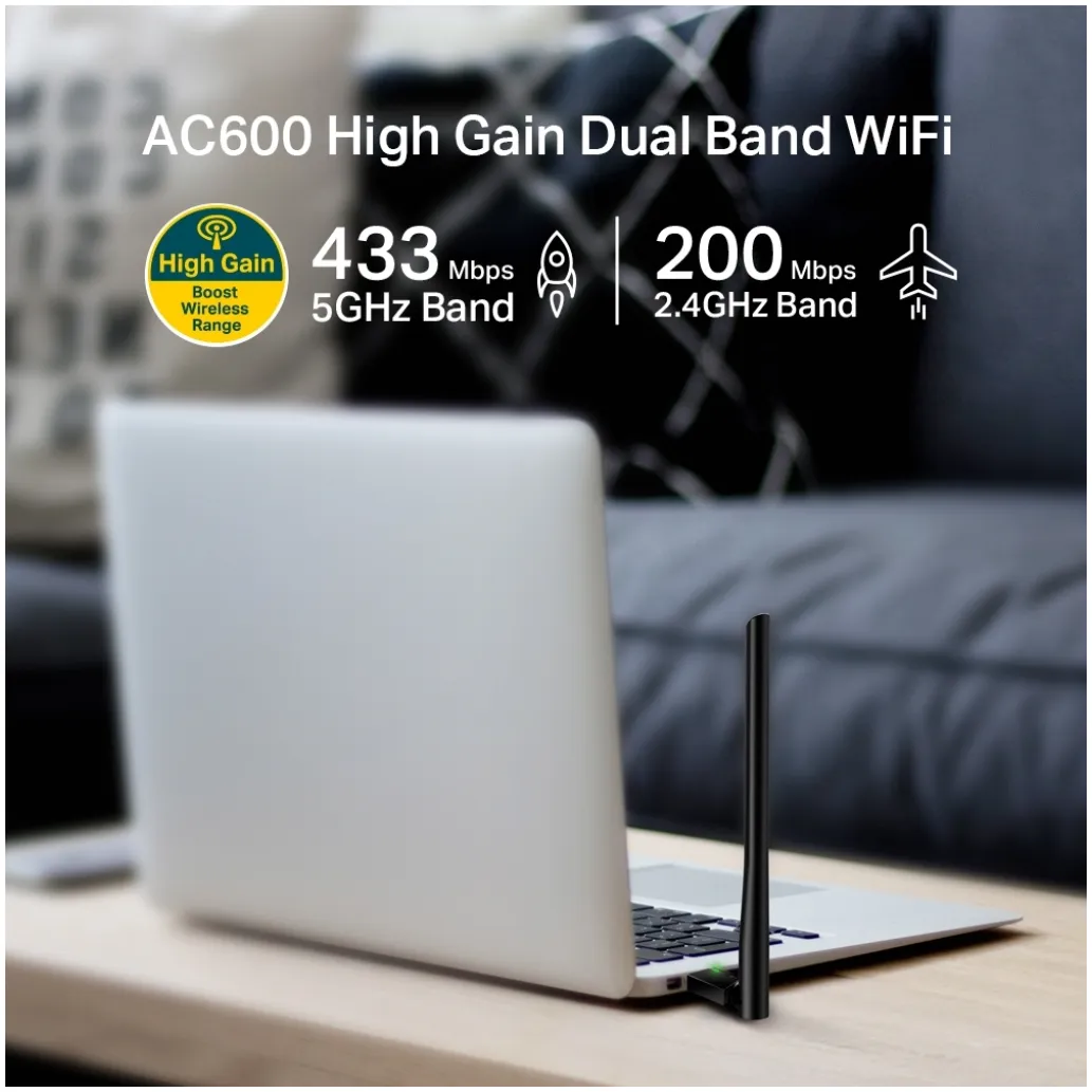 Brezžični mrežni adapter USB 2.0 TP-Link WiFi5 802.11ac AC600 600Mbit/s Dualband 1x antena (ARCHER T2U PLUS) Brezžični mrežni adapter USB 2.0 TP-Link WiFi5 802.11ac AC600 600Mbit/s Dualband 1x antena (ARCHER T2U PLUS)
