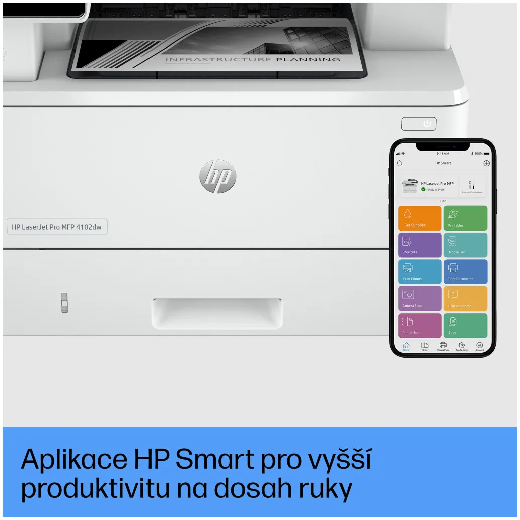 Tiskalnik multifunkcijski laserski ČB HP LaserJet Pro 4102dw A4 duplex tisk enostransko skeniranje USB LAN WiFi 40ppm Cashback 1.2.-30.4.2026 - 50€ (2Z622F#B19) Tiskalnik multifunkcijski laserski ČB HP LaserJet Pro 4102dw A4 duplex tisk enostransko skeniranje USB LAN WiFi 40ppm Cashback 1.2.-30.4.2026 - 50€ (2Z622F#B19)