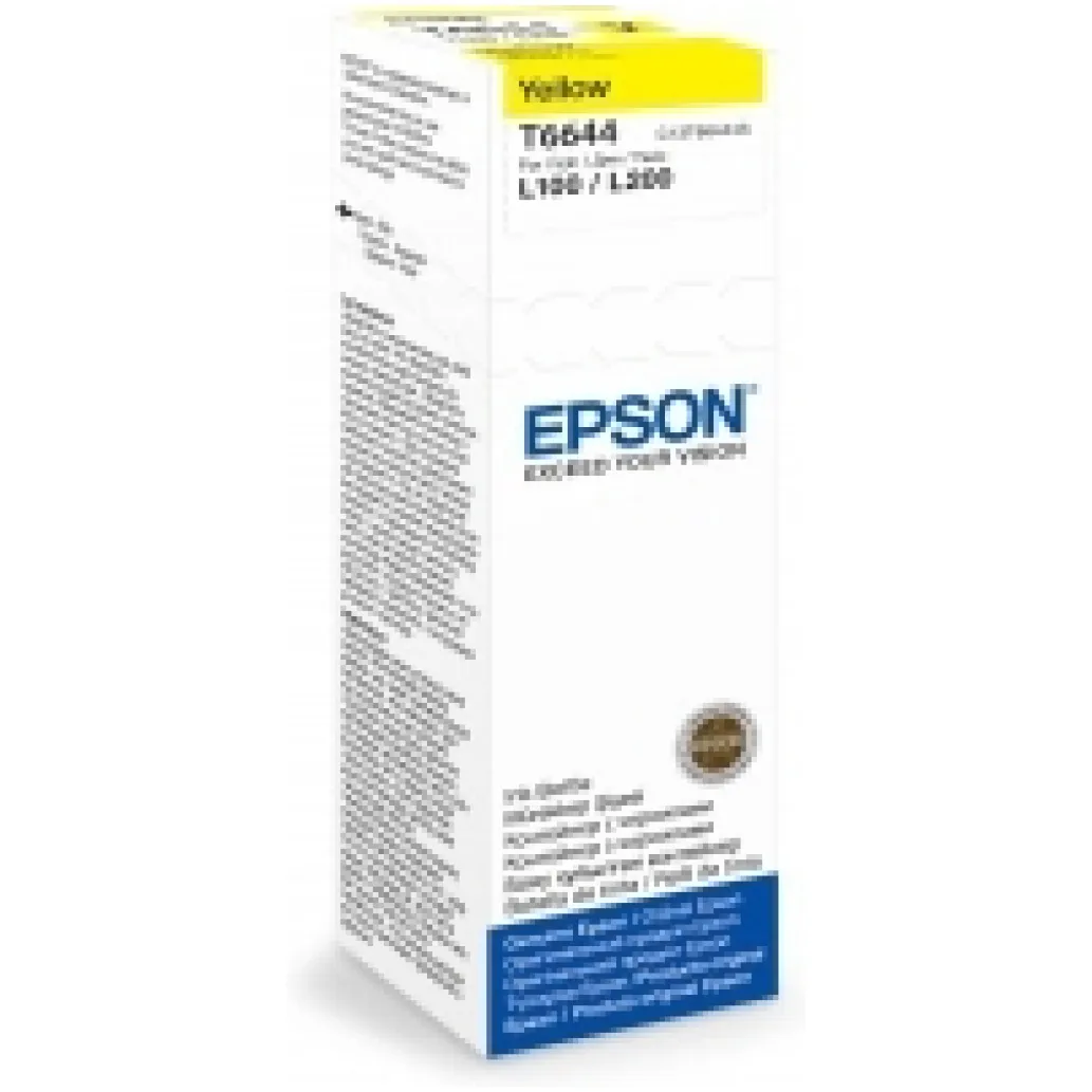 ČRNILO EPSON T 664 44 RUMENO STEKLENICKA, 70 ML L100,L200,L210,L300... (C13T66444A) ČRNILO EPSON T 664 44 RUMENO STEKLENICKA, 70 ML L100,L200,L210,L300... (C13T66444A)
