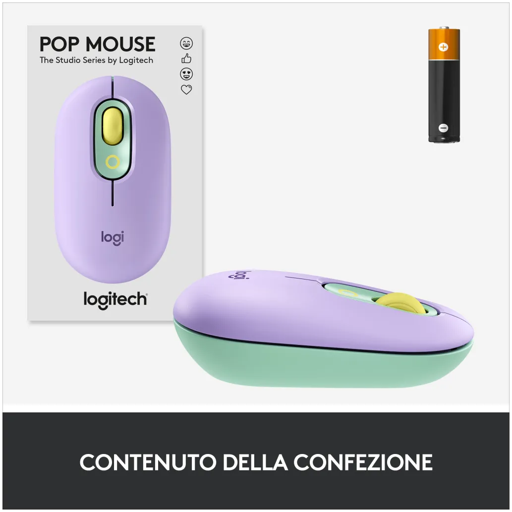 Miš Logitech Brezžična Bluetooth POP Mouse z EMOJI - mint (910-006547) Miš Logitech Brezžična Bluetooth POP Mouse z EMOJI - mint (910-006547)