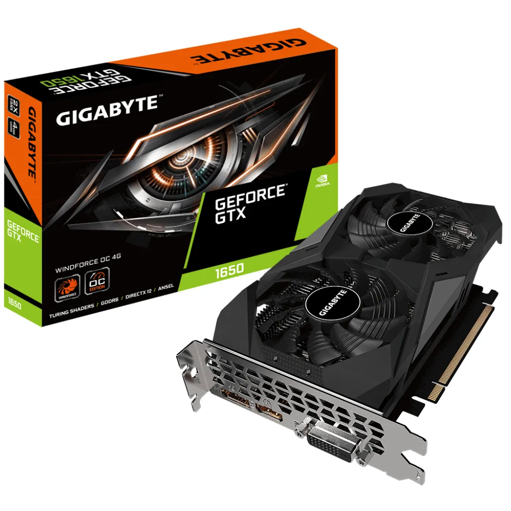 nVidia GTX1650 4GB GDDR6 GigaByte Windforce OC 4G DVI HDMI DisplayPort (GV-N1656WF2OC-4GD) nVidia GTX1650 4GB GDDR6 GigaByte Windforce OC 4G DVI HDMI DisplayPort (GV-N1656WF2OC-4GD)