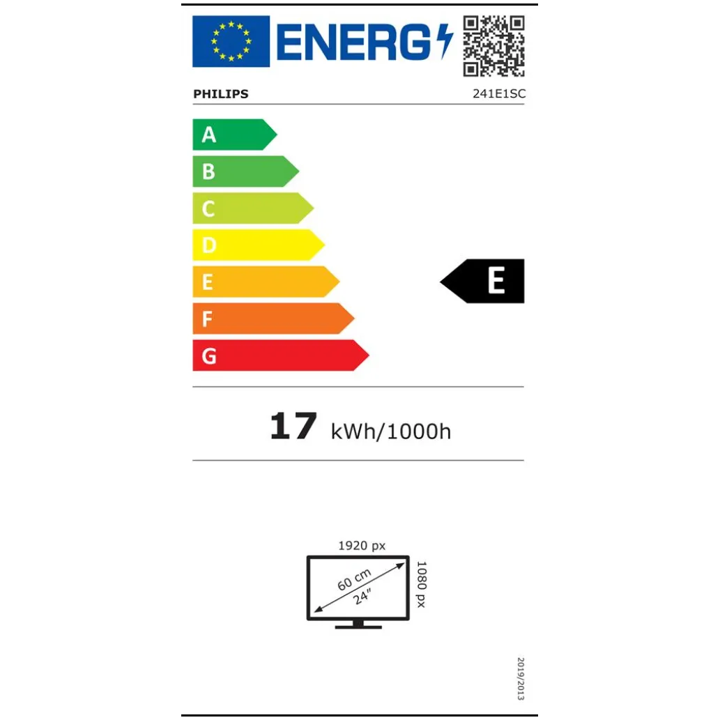 Monitor Philips 60,5 cm (23,8") 241E1SC 1920x1080 Curved 75Hz VA 4ms VGA HDMI 3H sRGB103%FreeSync Monitor Philips 60,5 cm (23,8") 241E1SC 1920x1080 Curved 75Hz VA 4ms VGA HDMI 3H sRGB103%FreeSync