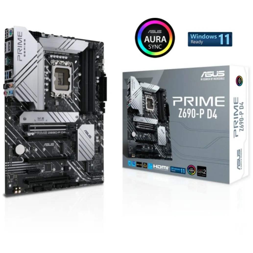 Osnovna plošča 1700 ASUS PRIME Z690-P DDR4 ATX HDMI DisplayPort 90MB18P0-M0EAY0 Osnovna plošča 1700 ASUS PRIME Z690-P DDR4 ATX HDMI DisplayPort 90MB18P0-M0EAY0