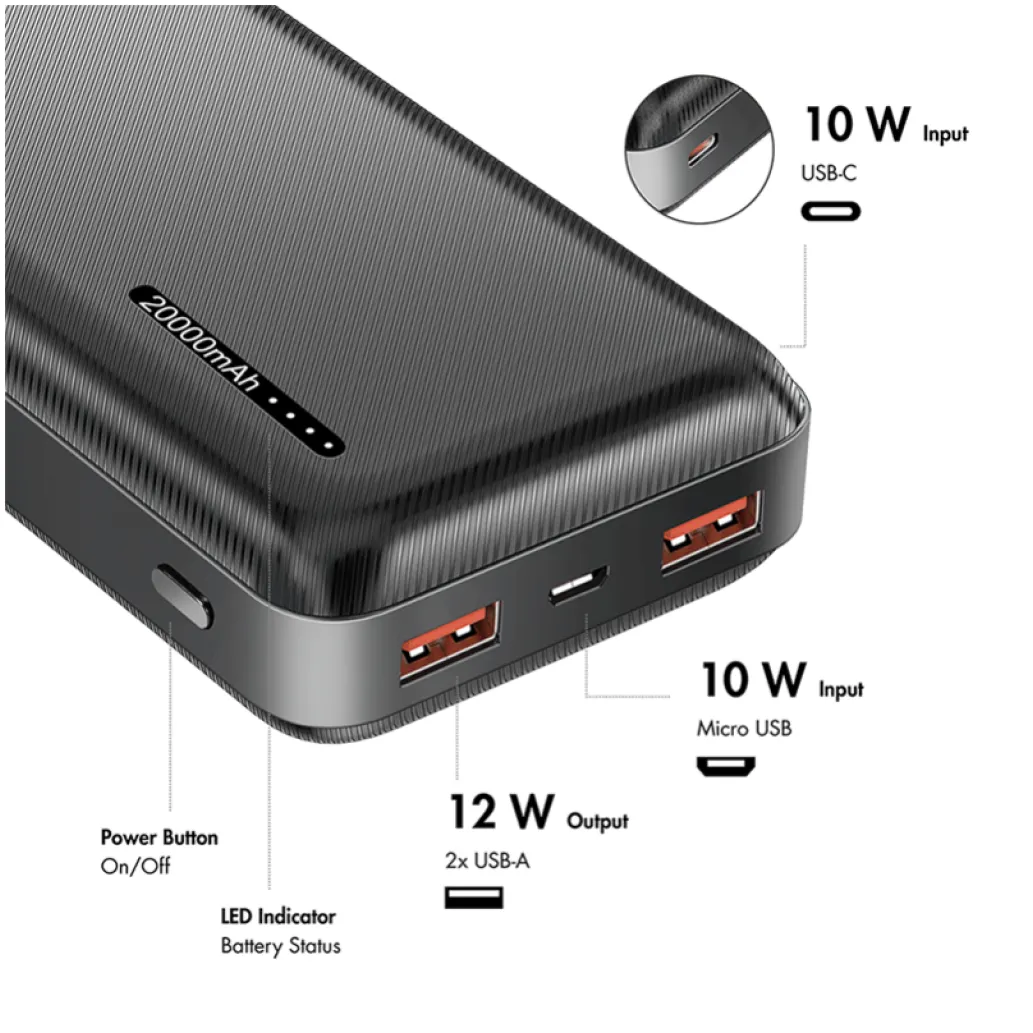 Prenosna baterija Logilink 20000mAh 20W PD 2x USB-A 1x USB-C črna (PA0378) Prenosna baterija Logilink 20000mAh 20W PD 2x USB-A 1x USB-C črna (PA0378)