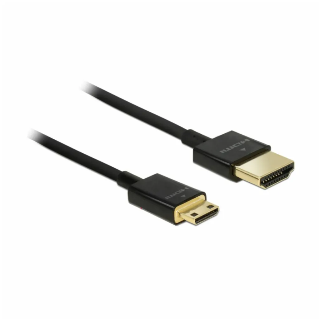 Delock kabel HDMI mini 3D 4K slim 2m črn 84778 Delock kabel HDMI mini 3D 4K slim 2m črn 84778