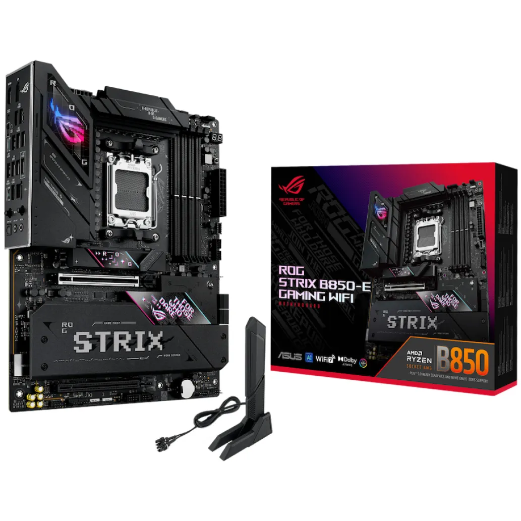 Osnovna plošča AM5 Asus ROG STRIX B850-E Gaming WiFi ATX 1xHDMI 1xDisplayPort Osnovna plošča AM5 Asus ROG STRIX B850-E Gaming WiFi ATX 1xHDMI 1xDisplayPort