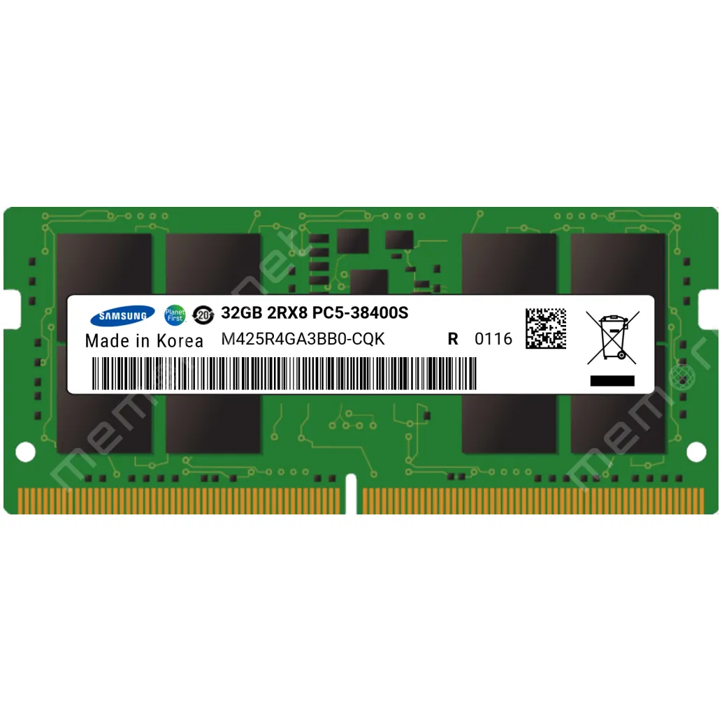SO-DIMM DDR5 32GB 4800MHz CL40 Single (1x32GB) Samsung Value 1,1V Notesniki zelena (M425R4GA3BB0-CQK) SO-DIMM DDR5 32GB 4800MHz CL40 Single (1x32GB) Samsung Value 1,1V Notesniki zelena (M425R4GA3BB0-CQK)
