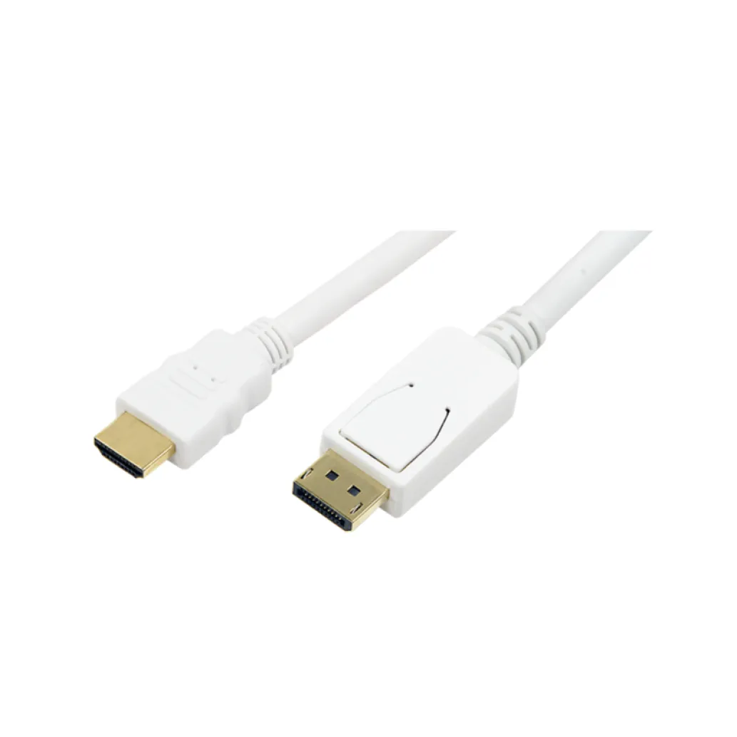 Kabel DisplayPort(m)=>HDMI(m) 2,00m 4K/30Hz pozlačeni kontakti bel LogiLink (CV0055) Kabel DisplayPort(m)=>HDMI(m) 2,00m 4K/30Hz pozlačeni kontakti bel LogiLink (CV0055)
