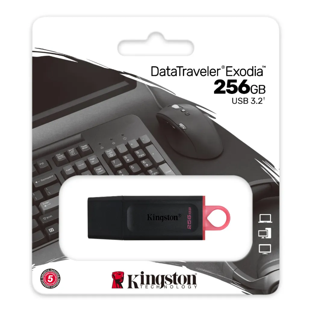 Spominski ključek 256GB USB 3.2 Kingston DataTraveler Exodia 100MB/s plastičen s pokrovčkom črno-roza (DTX/256GB) Spominski ključek 256GB USB 3.2 Kingston DataTraveler Exodia 100MB/s plastičen s pokrovčkom črno-roza (DTX/256GB)