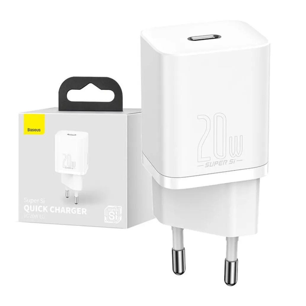Hišni polnilec 100-240V => 1x USB-C 20W PD3.0 QC3.0 PPS BASEUS Super Si (CCSUP-B02) Hišni polnilec 100-240V => 1x USB-C 20W PD3.0 QC3.0 PPS BASEUS Super Si (CCSUP-B02)