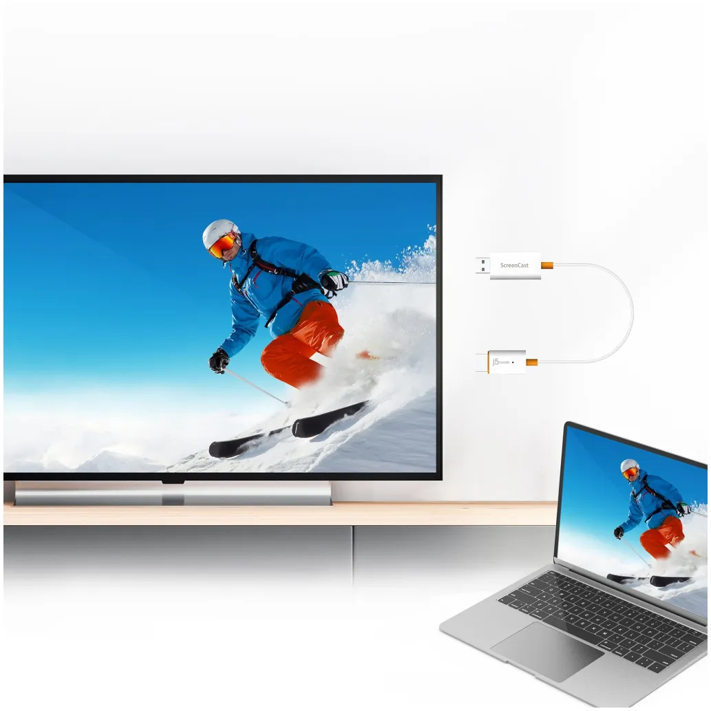 Brezžični adapter FHD j5create JVAW56-N za zrcaljenje slike na TV iz iOS, Android, Windows… Brezžični adapter FHD j5create JVAW56-N za zrcaljenje slike na TV iz iOS, Android, Windows…