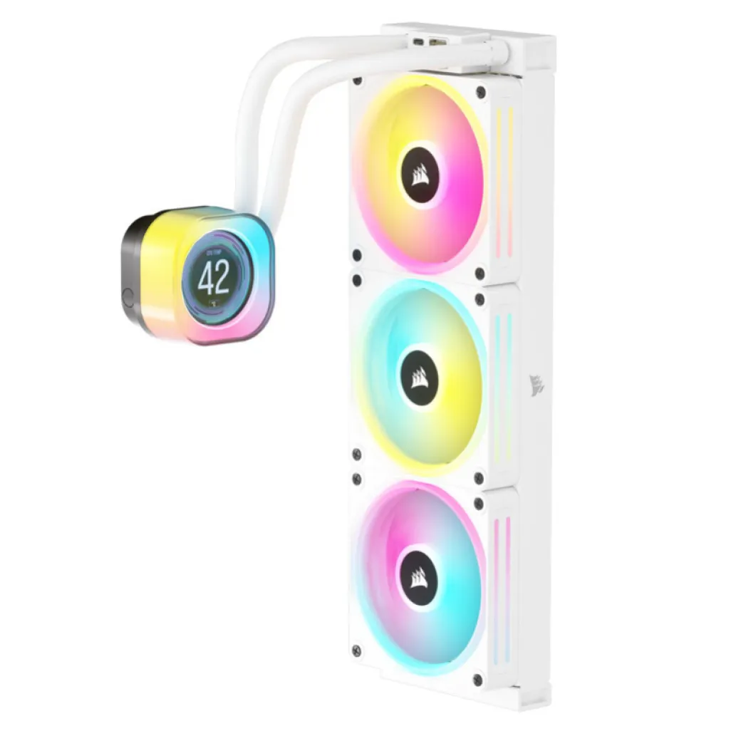 Vodno hlajenje Corsair iCUE Link H150i LCD - 360mm RGB bela (CW-9061010-WW) Vodno hlajenje Corsair iCUE Link H150i LCD - 360mm RGB bela (CW-9061010-WW)