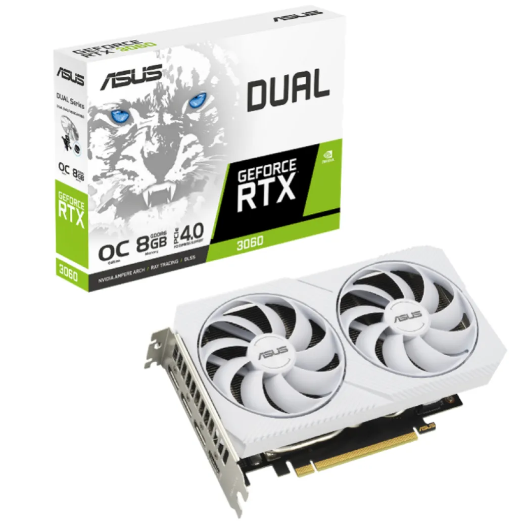 nVidia RTX3060-8GB 8GB GDDR6 128bit Asus OC Dual White Edition 1xHDMI 3xDisplayPort (90YV0GB7-M0NA00) nVidia RTX3060-8GB 8GB GDDR6 128bit Asus OC Dual White Edition 1xHDMI 3xDisplayPort (90YV0GB7-M0NA00)