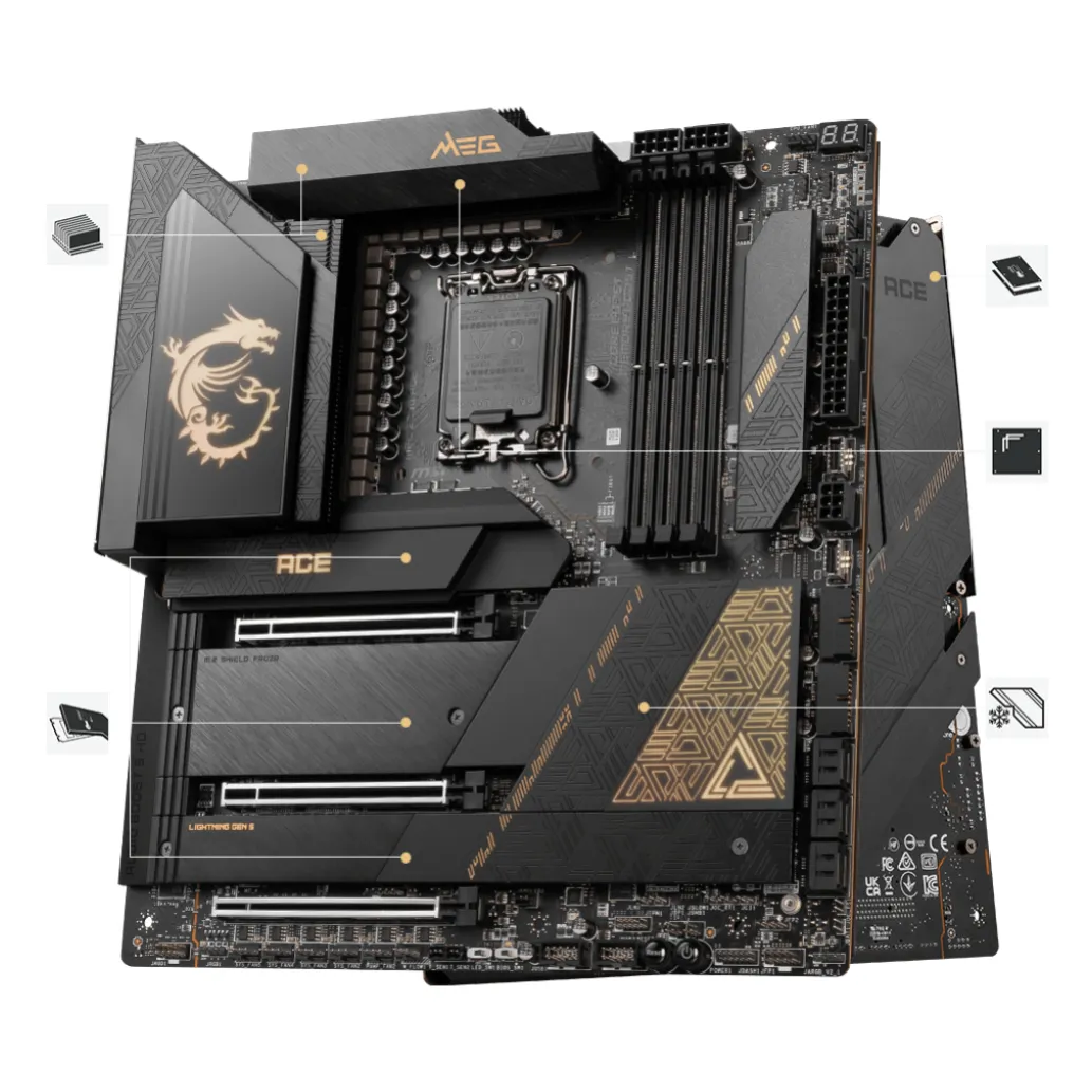 Osnovna plošča 1700 MSI MEG Z790 ACE ATX 2xMini Displayport Osnovna plošča 1700 MSI MEG Z790 ACE ATX 2xMini Displayport