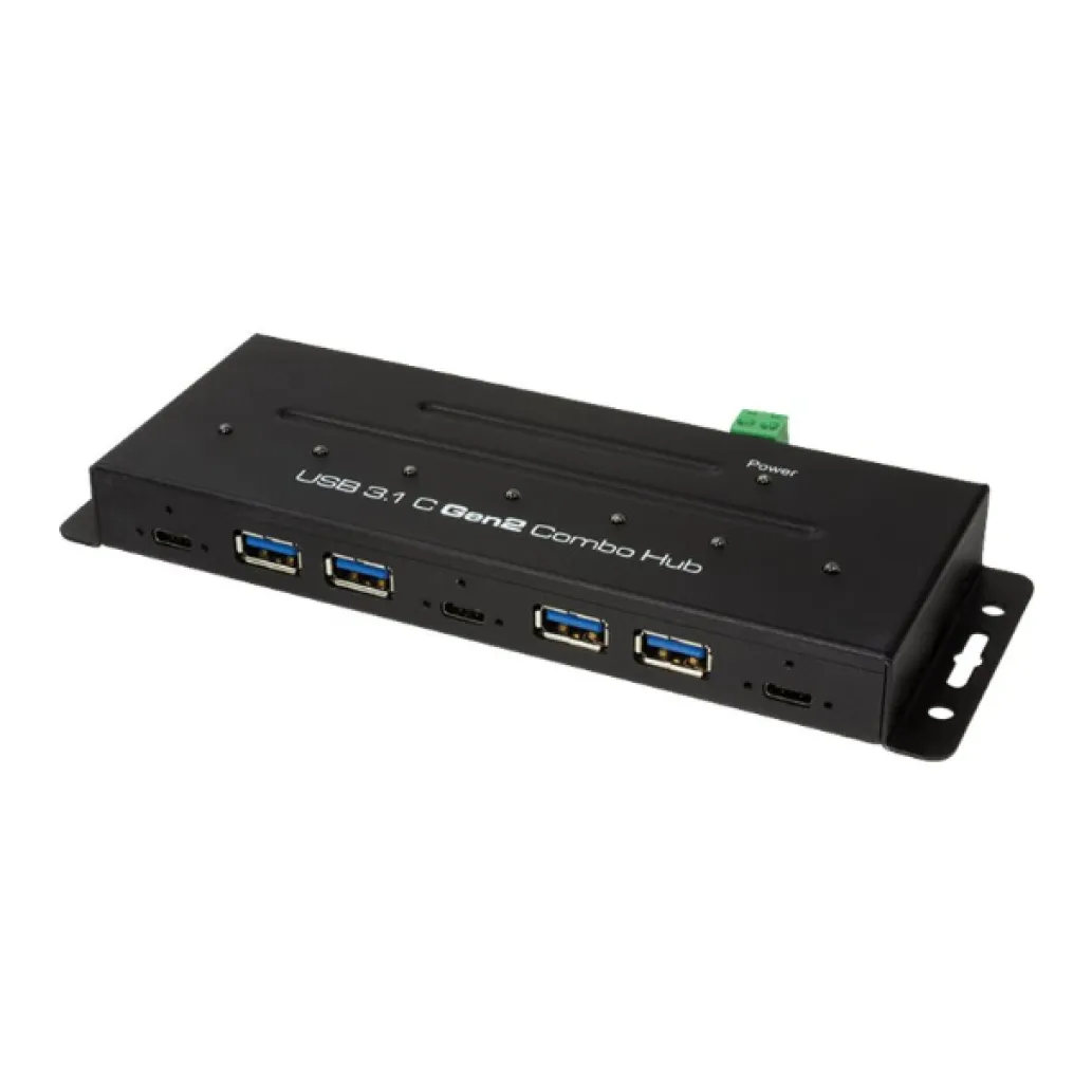 HUB USB-C Industrijski 4xUSB3.0 3xUSB-C LogiLink+ napajalnik črn (UA0319) HUB USB-C Industrijski 4xUSB3.0 3xUSB-C LogiLink+ napajalnik črn (UA0319)