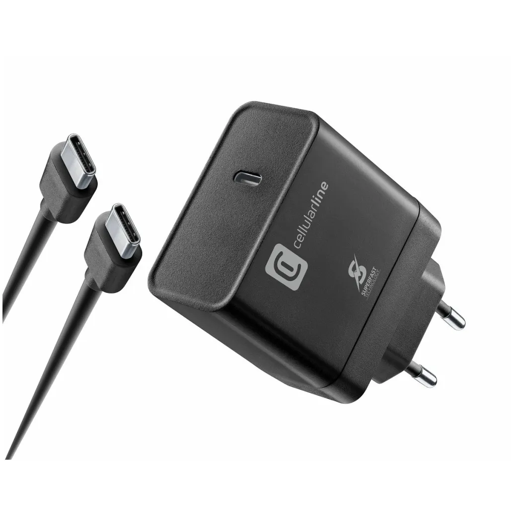 Hišni polnilec 100-240V => 1x USB-C 65W CellularLine + kabel C-C črn (ACHKIT65WC2CTABK) Hišni polnilec 100-240V => 1x USB-C 65W CellularLine + kabel C-C črn (ACHKIT65WC2CTABK)