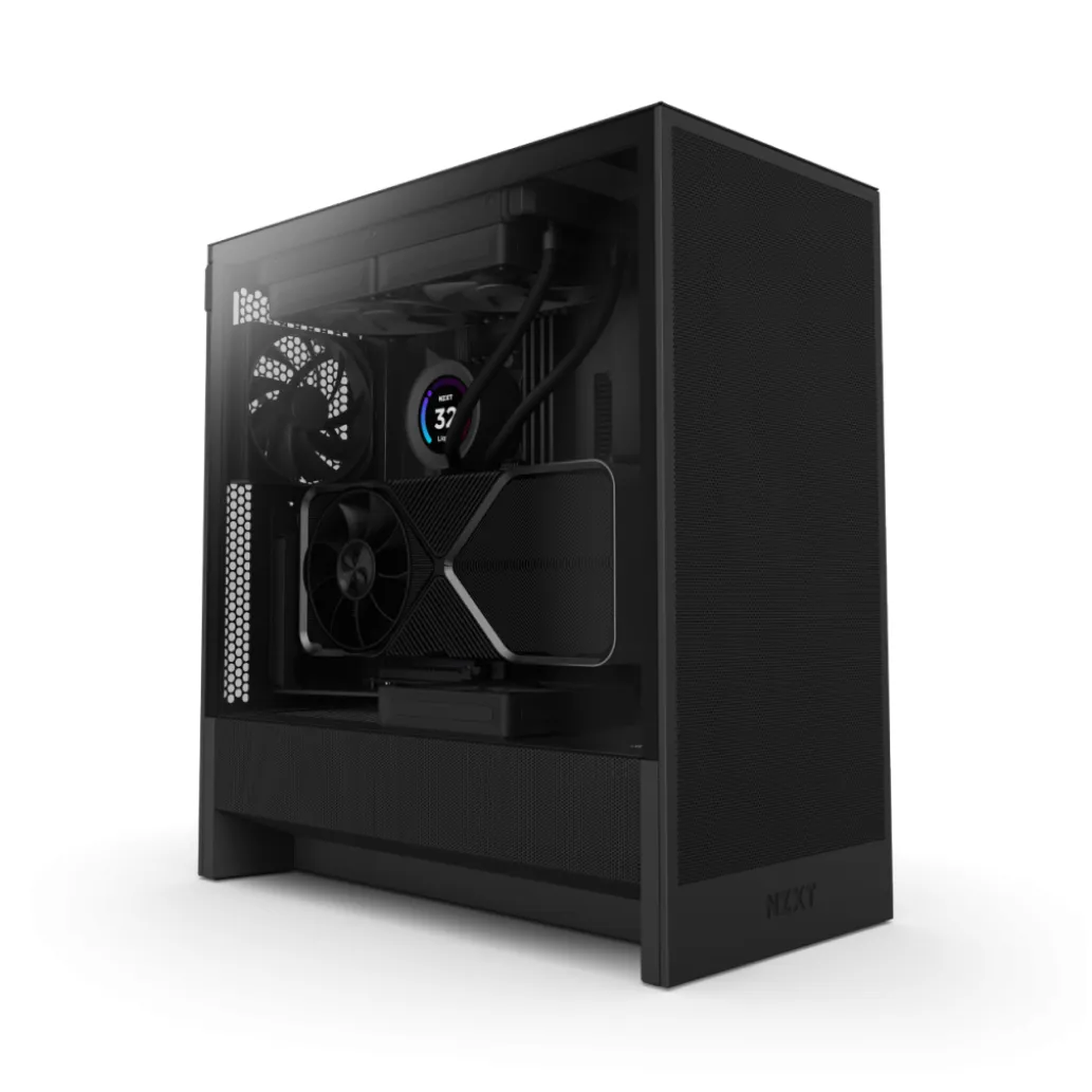 Nzxt h5 flow črna: midiatx ohišje za pc komponentko