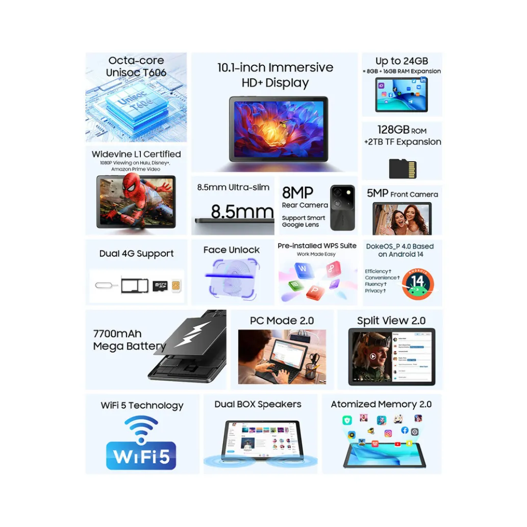 Tablični računalnik 26,6 cm (10,1") Blackview TAB60 LTE 8GB 128GB priložen ovitek in zaščitno steklo Android 15 siva (TAB60_PRO_GREY_8GB) Tablični računalnik 26,6 cm (10,1") Blackview TAB60 LTE 8GB 128GB priložen ovitek in zaščitno steklo Android 15 siva (TAB60_PRO_GREY_8GB)