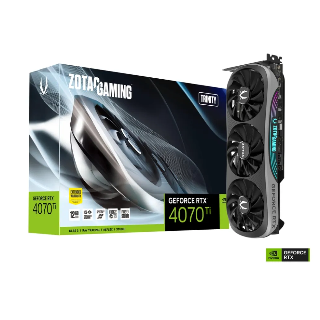 Grafična kartica nVidia RTX4070Ti Zotac Trinity - 12GB GDDR6X | 1xHDMI 2.1a 3xDisplayport 1.4a (ZT-D40710D-10P) Grafična kartica nVidia RTX4070Ti Zotac Trinity - 12GB GDDR6X | 1xHDMI 2.1a 3xDisplayport 1.4a (ZT-D40710D-10P)