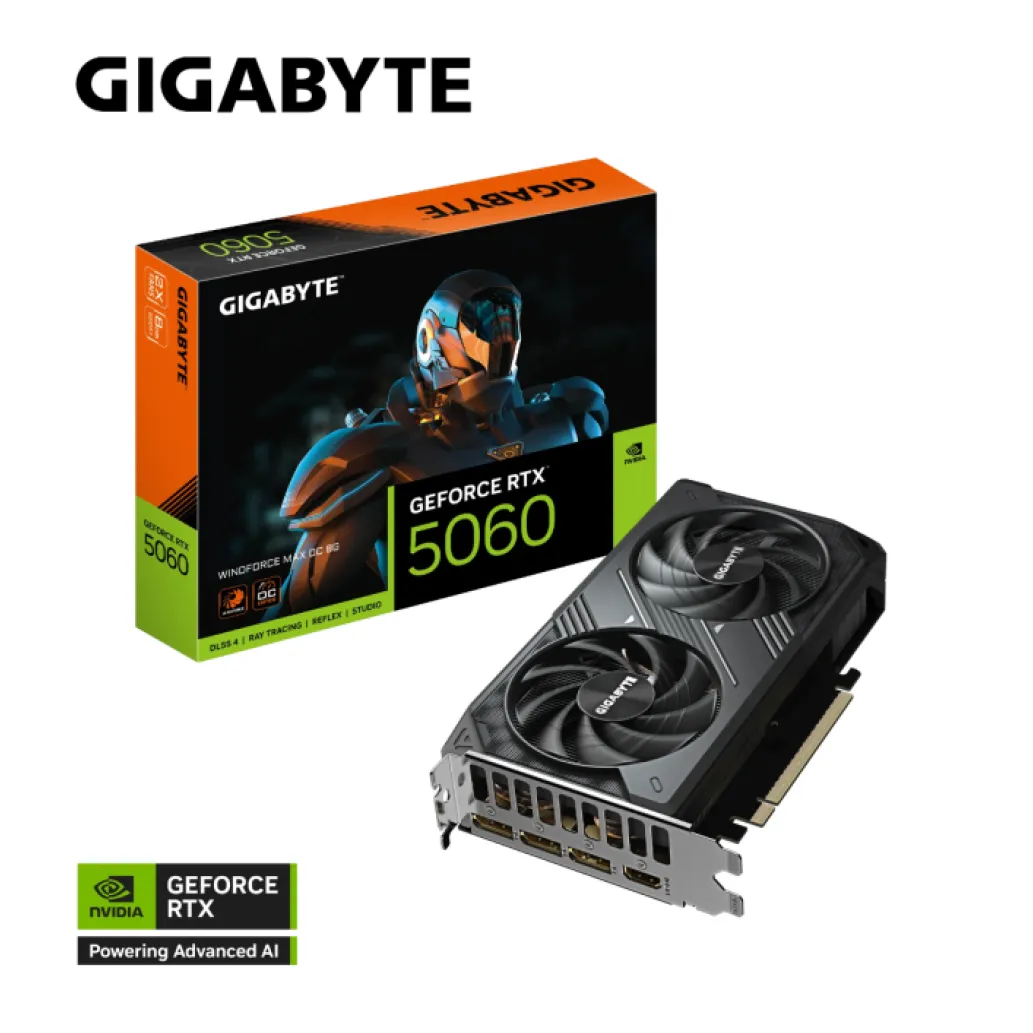 Grafična kartica nVidia RTX5060 GigaByte Windforce Max OC - 8GB GDDR7 (GV-N5060WF2MAX OC-8GD) Grafična kartica nVidia RTX5060 GigaByte Windforce Max OC - 8GB GDDR7 (GV-N5060WF2MAX OC-8GD)