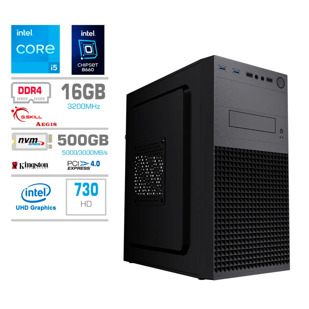 Računalnik MEGA MT S4 i5-13400/Intel 730/16GB/500GB-4.0/450W/Brez OS Računalnik MEGA MT S4 i5-13400/Intel 730/16GB/500GB-4.0/450W/Brez OS